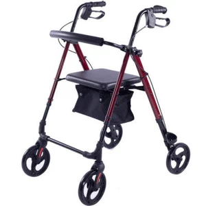 EQUIPMED 4 Wheel Lightweight Rollator Walker, Aluminium Frame, Seat, Carry Bag, - Picture 1 of 10