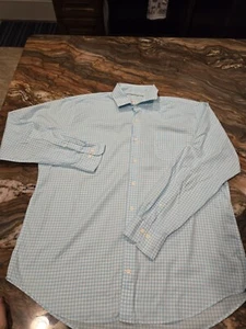Camisa de vestir deportiva Peter Millar Crown azul guinga rendimiento para hombre XL - Imagen 1 de 11