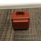 Vintage Fisher Price Original Little People Brown Square Suitcase Luggage