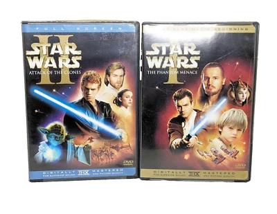Star Wars Phantom Menace & Attack Of The Clones Double DVD Lot - Image 1 of 3