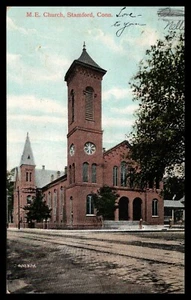 STAMFORD CONNECTICUT, IGLESIA EPISCOPAL METODISTA, Globe Art, 1907 DB - Imagen 1 de 2