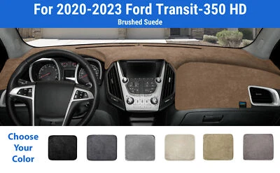 Cubierta de alfombrilla de tablero para Ford Transit-350 HD 2020-2023 (gamuza cepillada) Foto 1 de 4