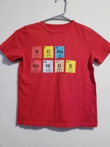 Gap Kids ‘Born Genius’ Boy's Tshirt Size S/P (6-7) Red - Picture 1 of 5
