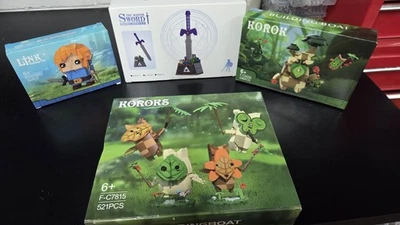 Building Boat Blocks Koroks Master Sword And Link! Legend of Zelda Lot 4 Sets! - Image 1 of 4
