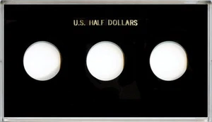 Capital Plastic 4" x 7" 3 Coin Meteor Holder U.S. Half Dollars - No Dates - Blk - Picture 1 of 1