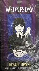 NWT Wednesday Addams Beach Towel Addams Family 27 in x 54 in - Picture 1 of 3