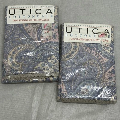 De Colección 2 Juegos De Fundas De Almohada Utica Estándar 100% Algodón Tabriz Pastel EE. UU. Foto 1 de 4
