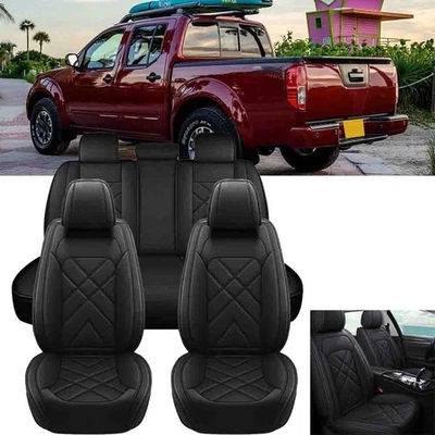 For Nissan Frontier Pickup Car 5 Seat Covers Full Set PU Leather Cushion Pad US Foto 1 de 4