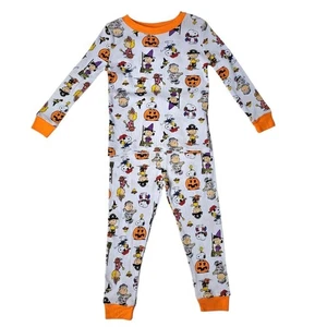 Conjunto de pijama de manga larga de 2 piezas de personajes de Halloween Peanuts para niños pequeños talla 4T nuevo con etiquetas - Imagen 1 de 8