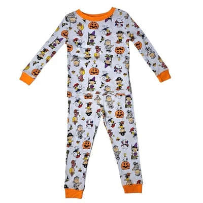 Conjunto de pijama Peanuts Halloween personagens 2 peças manga longa crianças tamanho 4T novo com etiquetas - Imagem 1 de 4