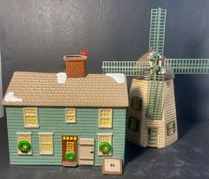 Department 56 Snow Village Home Sweet Home 1988 Saltbox House & Windmill 5126-8 - Bild 1 von 24