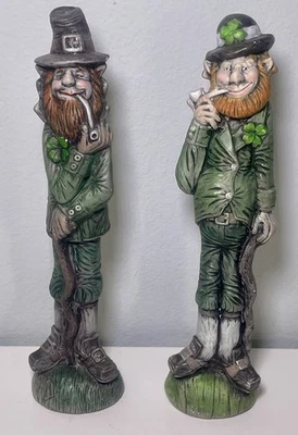 Estatuilla lápiz elástica alta del duende del día de San Patricio de 9,5" de alto pintada a mano Foto 1 de 4