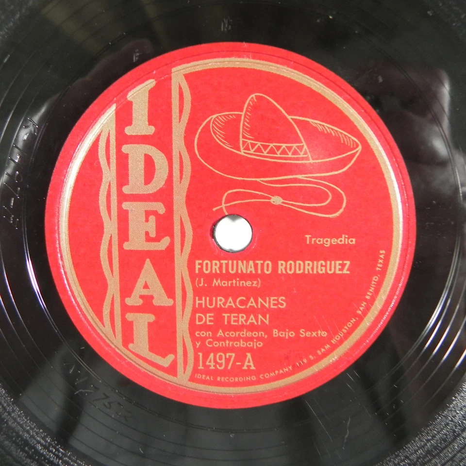 Los Huracanes De Teran - Fortunato Rodriguez / Olvidame Ideal 1497 78 RPM Latin - Image 1 of 4