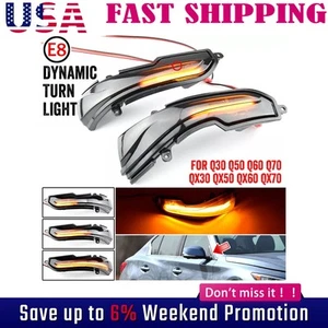 2pcs LED Mirror Sequential Turn Signal Lights for Infiniti Q50 Q60 Q70 2014-2022 - Bild 1 von 12