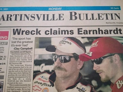 Jornal Dale Earnhardt Memorabilia 19 de fevereiro de 2001 Martinsville Virginia  - Imagem 1 de 2