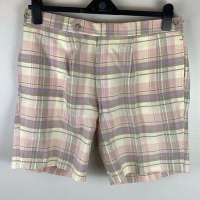 Vintage Higgins Mens Cotton Pink Plaid Shorts Size 36 Made In USA - Image 1 of 4