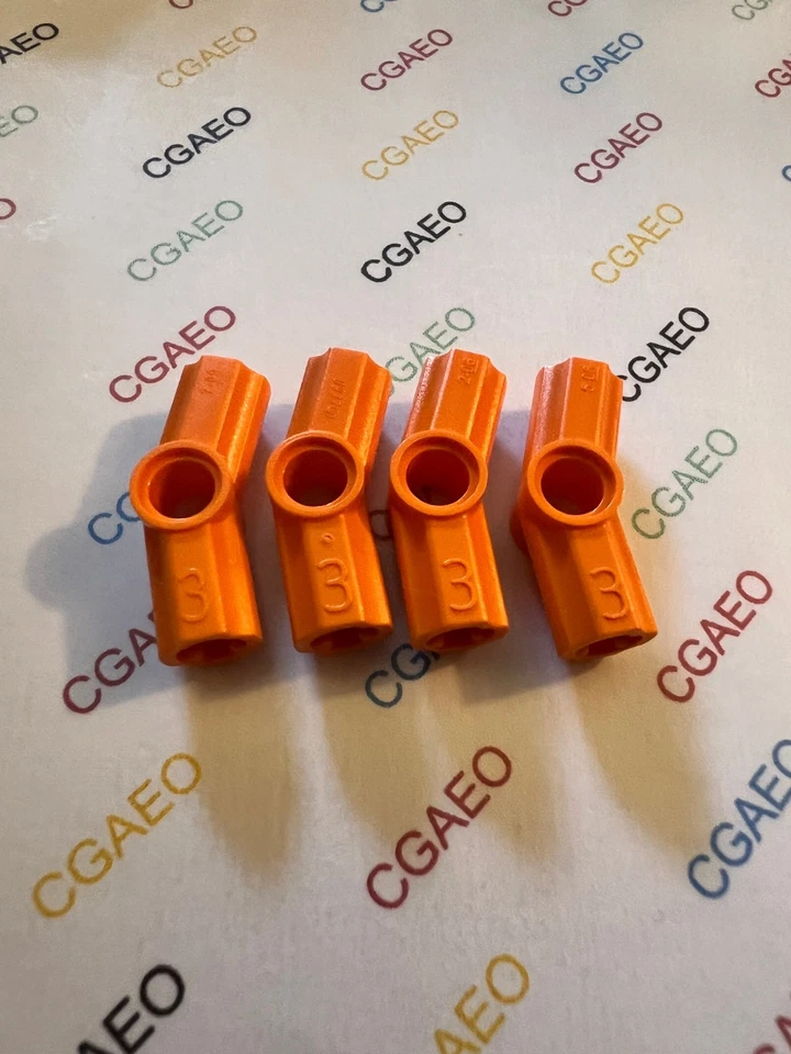 4 x Lego 32016  Technic, Axle and Pin Connector Angled #3 - ORANGE - Photo 1/1