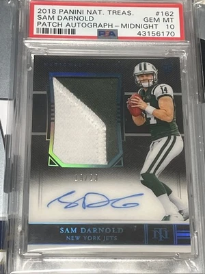 2018 National Treasures Sam Darnold Patch Auto RPA Midnight /20 PSA 10 LOW POP - Image 1 of 4