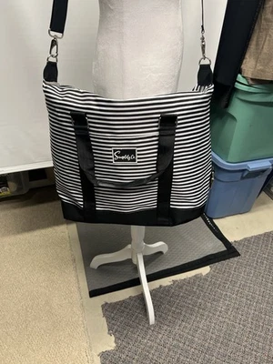 Simplify Bolsa de Viaje Fin de Semana Equipaje de Mano Noche Blanco y Negro Rayas Talla Lar Foto 1 de 4