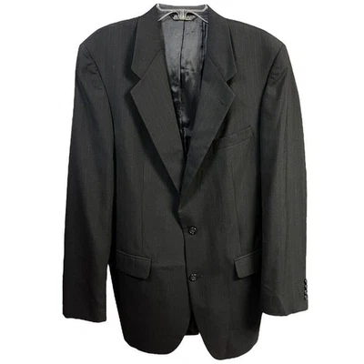 Chaqueta Jack Henry Azul Marino Rayas 2 Botones Muesca Blazer Clásico EE. UU. Preppy Foto 1 de 4