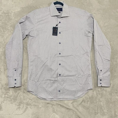 Camisa de Vestir DAVID DONAHUE Patrón Azul 16.5 36/37 NUEVA con ETIQUETAS $185.00 NUEVA CON ETIQUETAS Foto 1 de 4