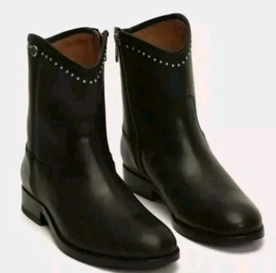 Frye Melissa Stud Ankle Short Black Booties Size 7B $328 - Image 1 of 4