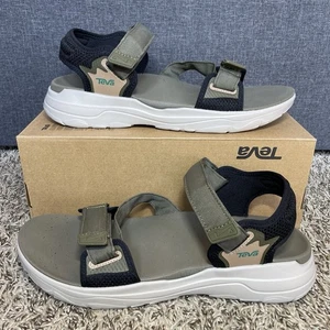 Sandali TEVA ZYMIC verde oliva scuro verde acqua escursionismo sport trail da uomo taglia 12 NUOVI - Foto 1 di 7