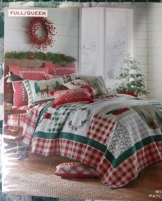 JCP North Pole FULL / QUEEN WINTER PATCHWORK 100% COTTON  COVER QUILT SET NEW  - Image 1 of 4