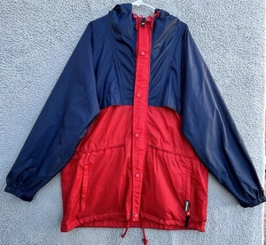 Helly Hansen Jacket Mens Large Red/Blue Windbreaker Rain Full Zip Packable Camp - Picture 1 of 14