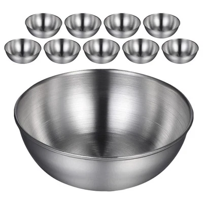  10 Pcs Ciotole Di Preparazione in Acciaio Inossidabile Piatti Salsa Soia - Immagine 1 di 4