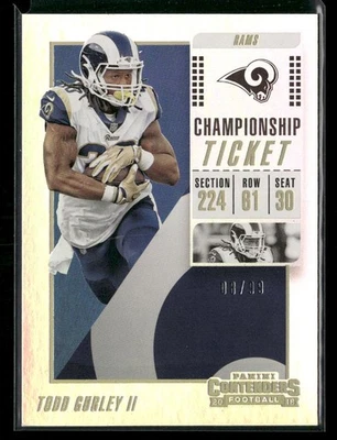 2018 Panini Contenders #46 Todd Gurley II Championship Ticket #/99 - Image 1 of 2
