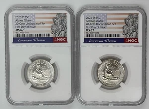 2025 P D ALTHEA GIBSON AMERICAN WOMEN AWQ NGC MS67 🔥FIRST DAY OF ISSUE🔥 - Picture 1 of 3