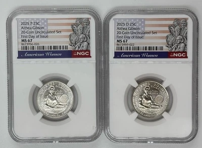 2025 P D ALTHEA GIBSON AMERICAN WOMEN AWQ NGC MS67 🔥FIRST DAY OF ISSUE🔥 - Image 1 of 3