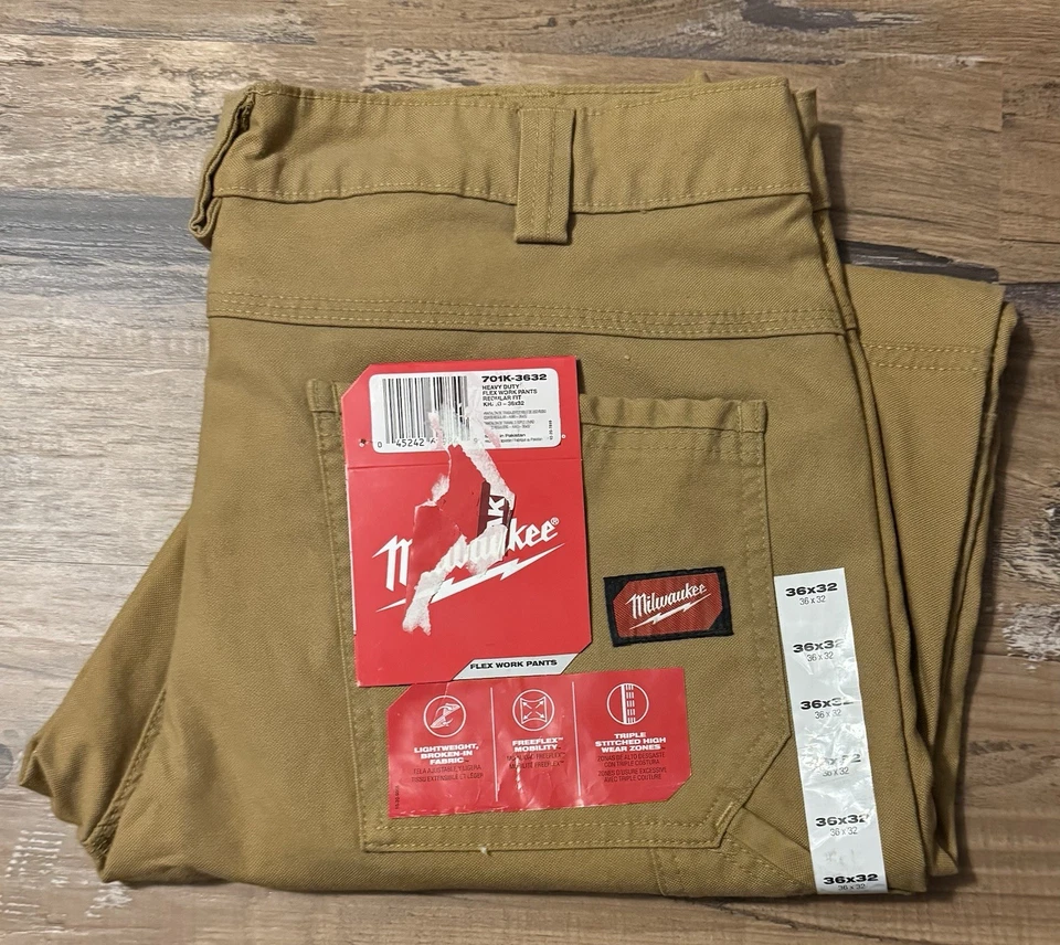 Milwaukee 701K-3632 Flex Heavy-Duty Work Pants Khaki 36