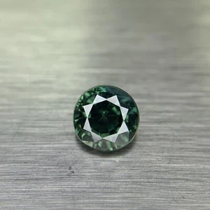 Bellissima pietra preziosa sciolta forma rotonda colore verde zaffiro verde acqua naturale 1,30 carati - Foto 1 di 12