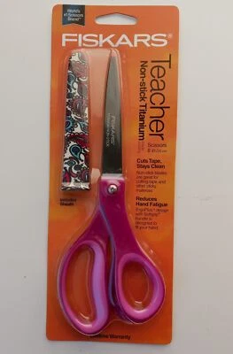 Fiskars Teacher NON-STICK TITANIUM 8" Scissors w/ Sheath Asst Colors 154130-1010 - Image 1 of 4