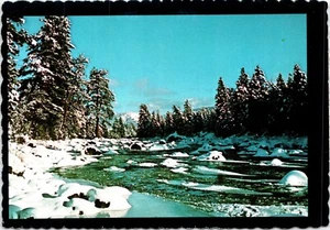 Winter on the Blackfoot Stream near Lincoln MT POSTCARD - Picture 1 of 2