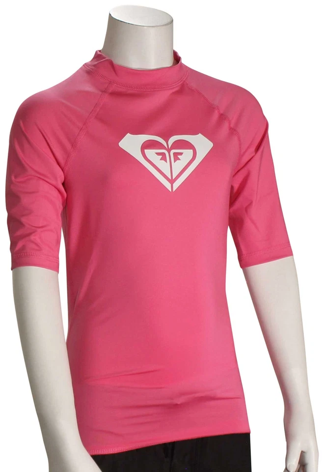 Protector contra erupciones Roxy SS de todo corazón para niñas - rosa impactante - nuevo Foto 1 de 1