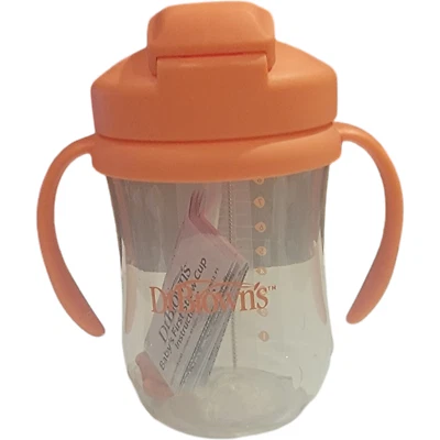 Taza para sorber naranja con asas y tapa de pajita Foto 1 de 4