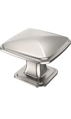 Paquete de 10 perillas de gabinete de níquel satinado cepillado Alzassbg, 1,22 pulgadas (31 mm) AL6073SN Foto 1 de 4