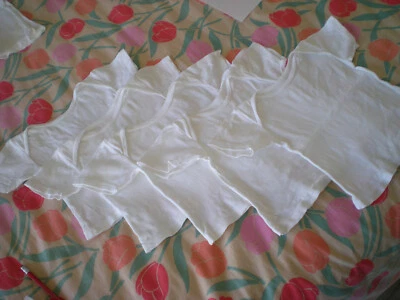 chemises t-shirt bébé 9 mois coton blanc 5 anciennes, made in France, bon état - Photo 1/3