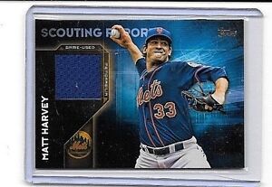 MATT HARVEY GAME USED LOT OF 4 DIFFERENT AUTHENTIC JERSEY CARDS - METS