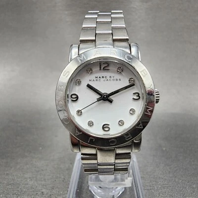 Reloj Marc By Marc Jacobs Mujer 26mm Esfera Blanca Acero Redondo MBM3055 Batería Nueva Foto 1 de 4