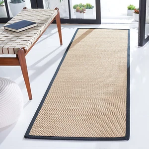 Natural Fiber Collection Runner Rug - 2'6" X 6', Maize & Black, Border Sisal Des - Picture 1 of 5