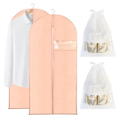 2 Kleidersack Lang 120 cm x 60 cm & 2 Schuhbeutel Kleidersack Anzug Schutzhül... - Bild 1 von 4