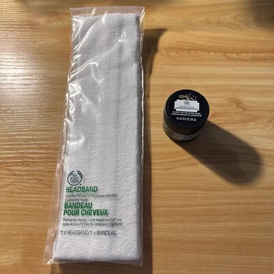 The Body Shop White Cotton Headband and Chinese Ginseng Face Mask 15ml Set *bn - Image 1 of 4