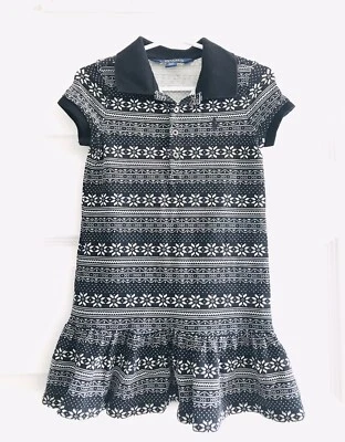 Vestido Suéter Polo Ralph Lauren Niño 4/4T Niña Algodón Tejido Negro Blanco Usado en Excelente Condición Foto 1 de 4