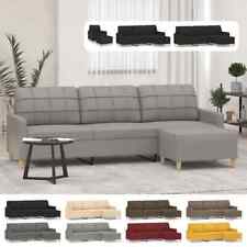 Couch Upholstered Sofa with Footstool for Bedroom Living Room Fabric vidaXL