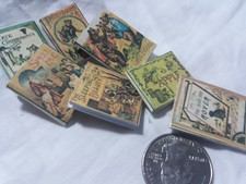 Dollhouse Lot of miniature Books vintage titles antique old versions 7 books