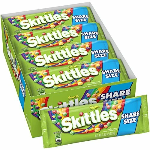 Skittles кислые конфеты, 3,3 унции (24 упаковки размера доли) - Изображение 1 из 1
